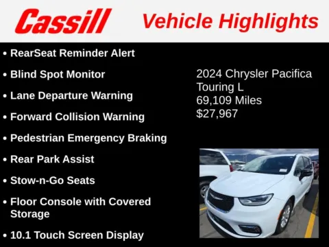Another view of 2024 Chrysler Pacifica Touring L for sale in Cedar Rapids, IA at Cassill Motors