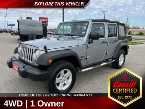 Silver 2017 Jeep Wrangler Unlimited Sport S for sale in Cedar Rapids, IA