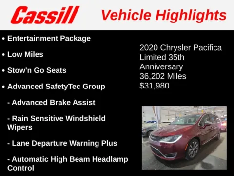 Another view of 2020 Chrysler Pacifica Limited for sale in Cedar Rapids, IA at Cassill Motors
