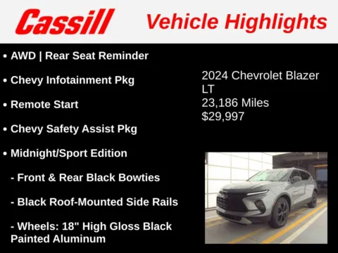 Another view of 2024 Chevrolet Blazer LT for sale in Cedar Rapids, IA at Cassill Motors