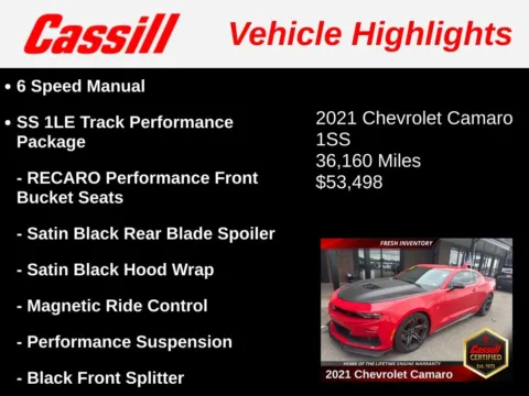 Another view of 2021 Chevrolet Camaro SS for sale in Cedar Rapids, IA at Cassill Motors