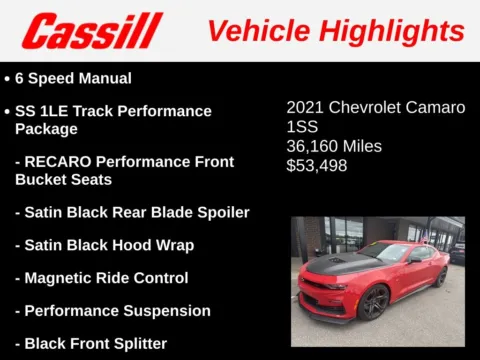 Another view of 2021 Chevrolet Camaro SS for sale in Cedar Rapids, IA at Cassill Motors