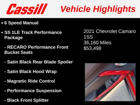 Another view of 2021 Chevrolet Camaro SS for sale in Cedar Rapids, IA at Cassill Motors