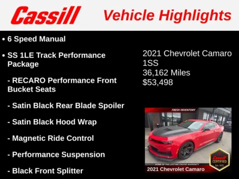 Another view of 2021 Chevrolet Camaro SS for sale in Cedar Rapids, IA at Cassill Motors