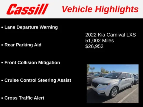 Another view of 2022 Kia Carnival LXS for sale in Cedar Rapids, IA at Cassill Motors