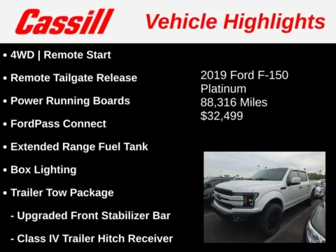 Another view of 2019 Ford F-150 Platinum for sale in Cedar Rapids, IA at Cassill Motors
