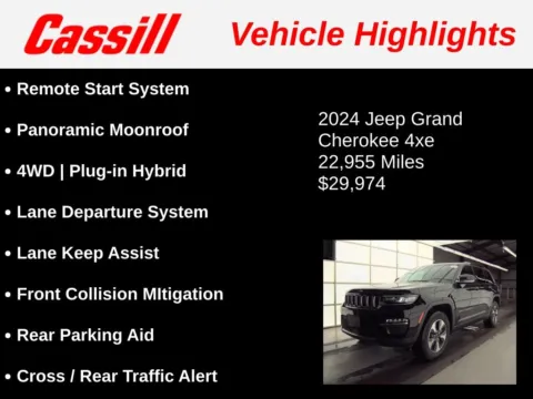 Another view of 2024 Jeep Grand Cherokee 4xe for sale in Cedar Rapids, IA at Cassill Motors