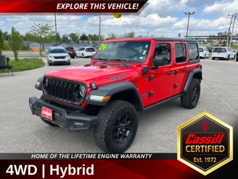 Red 2024 Jeep Wrangler Willys 4xe for sale in Cedar Rapids, IA