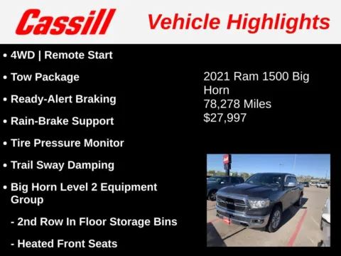 More photos of 2021 Ram 1500 Big Horn/Lone Star at Cassill Motors, IA