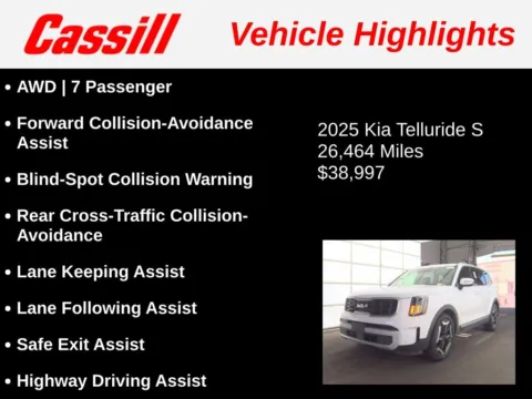 Another view of 2025 Kia Telluride S for sale in Cedar Rapids, IA at Cassill Motors
