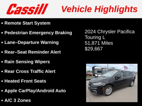 Another view of 2024 Chrysler Pacifica Touring L for sale in Cedar Rapids, IA at Cassill Motors