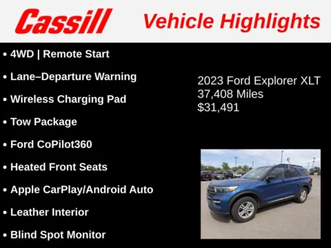 Another view of 2023 Ford Explorer XLT for sale in Cedar Rapids, IA at Cassill Motors