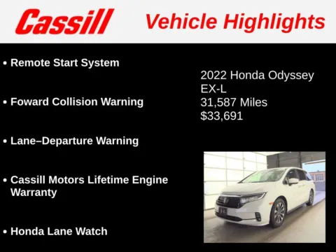 Another view of 2022 Honda Odyssey EX-L for sale in Cedar Rapids, IA at Cassill Motors
