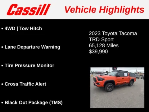 Another view of 2023 Toyota Tacoma TRD Sport for sale in Cedar Rapids, IA at Cassill Motors
