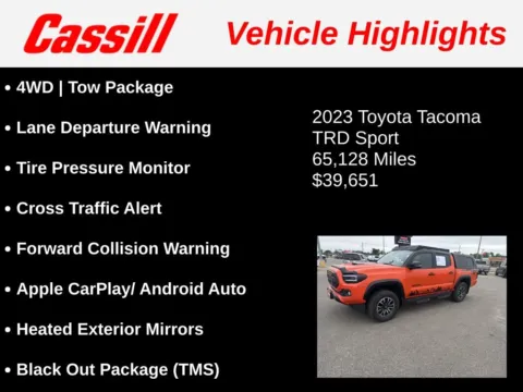 Another view of 2023 Toyota Tacoma TRD Sport for sale in Cedar Rapids, IA at Cassill Motors