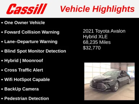 Another view of 2021 Toyota Avalon Hybrid XLE Plus for sale in Cedar Rapids, IA at Cassill Motors