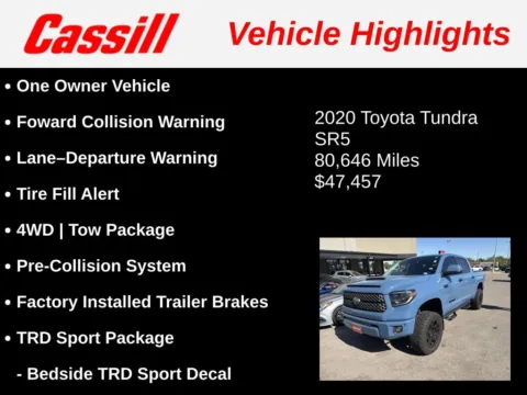 Another view of 2020 Toyota Tundra SR5 for sale in Cedar Rapids, IA at Cassill Motors