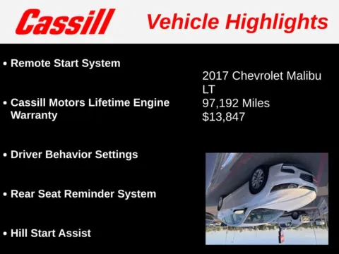 Another view of 2017 Chevrolet Malibu LT for sale in Cedar Rapids, IA at Cassill Motors