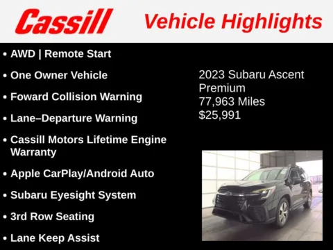 Another view of 2023 Subaru Ascent Premium for sale in Cedar Rapids, IA at Cassill Motors