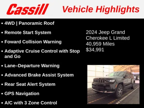 Another view of 2024 Jeep Grand Cherokee L Limited for sale in Cedar Rapids, IA at Cassill Motors