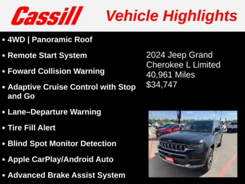 Another view of 2024 Jeep Grand Cherokee L Limited for sale in Cedar Rapids, IA at Cassill Motors