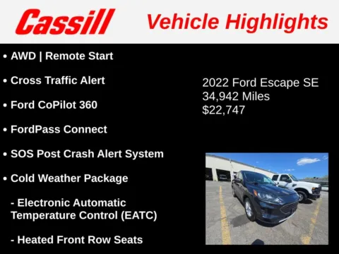 Another view of 2022 Ford Escape SE for sale in Cedar Rapids, IA at Cassill Motors