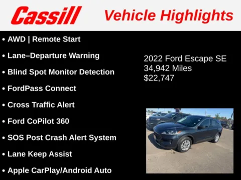 Another view of 2022 Ford Escape SE for sale in Cedar Rapids, IA at Cassill Motors