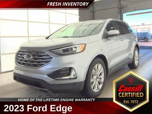Silver 2023 Ford Edge Titanium for sale in Cedar Rapids, IA