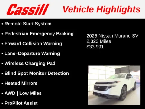 Another view of 2025 Nissan Murano SV for sale in Cedar Rapids, IA at Cassill Motors