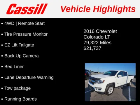 Another view of 2016 Chevrolet Colorado LT for sale in Cedar Rapids, IA at Cassill Motors
