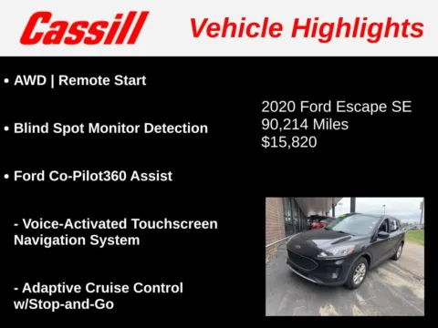 Another view of 2020 Ford Escape SE for sale in Cedar Rapids, IA at Cassill Motors