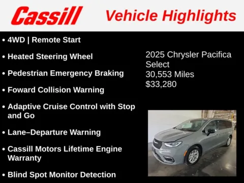 Another view of 2025 Chrysler Pacifica Select for sale in Cedar Rapids, IA at Cassill Motors
