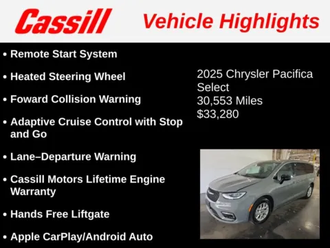 Another view of 2025 Chrysler Pacifica Select for sale in Cedar Rapids, IA at Cassill Motors