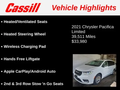 Another view of 2021 Chrysler Pacifica Limited for sale in Cedar Rapids, IA at Cassill Motors