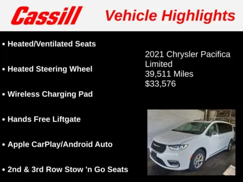 Another view of 2021 Chrysler Pacifica Limited for sale in Cedar Rapids, IA at Cassill Motors