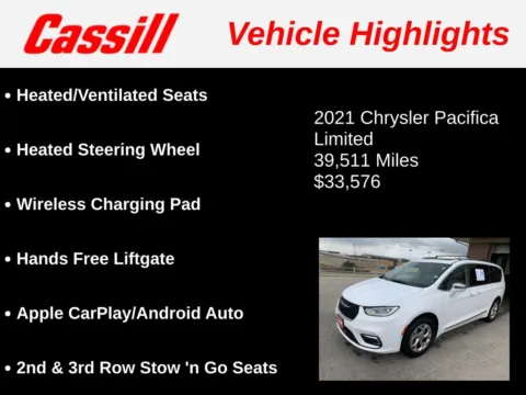 Another view of 2021 Chrysler Pacifica Limited for sale in Cedar Rapids, IA at Cassill Motors