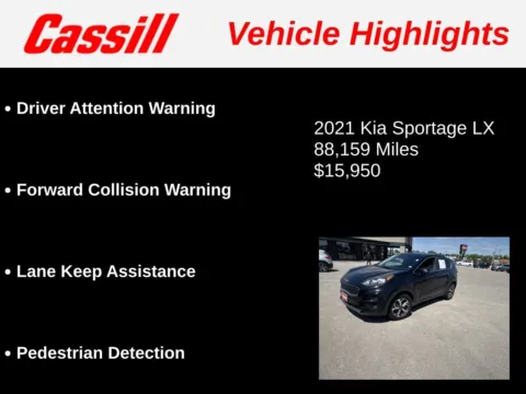 Another view of 2021 Kia Sportage LX for sale in Cedar Rapids, IA at Cassill Motors