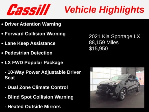 Another view of 2021 Kia Sportage LX for sale in Cedar Rapids, IA at Cassill Motors