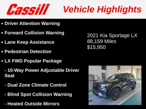 Another view of 2021 Kia Sportage LX for sale in Cedar Rapids, IA at Cassill Motors