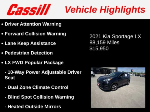 Another view of 2021 Kia Sportage LX for sale in Cedar Rapids, IA at Cassill Motors