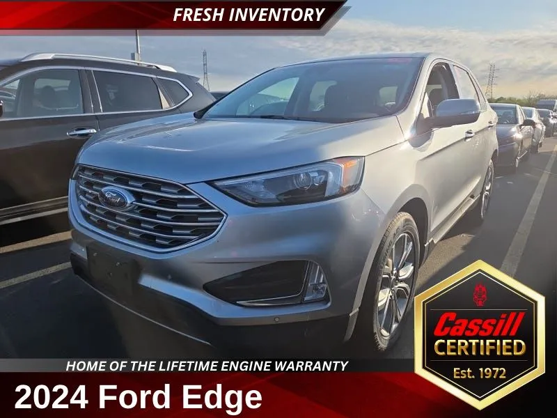 Silver 2024 Ford Edge Titanium for sale in Cedar Rapids, IA