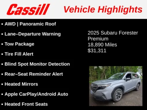 Another view of 2025 Subaru Forester Premium for sale in Cedar Rapids, IA at Cassill Motors