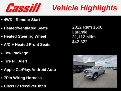 Another view of 2022 Ram 1500 Laramie for sale in Cedar Rapids, IA at Cassill Motors
