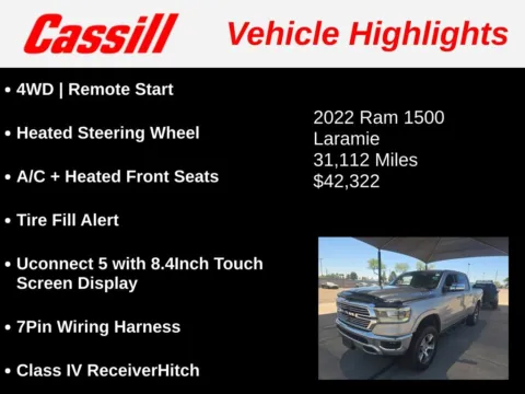 Another view of 2022 Ram 1500 Laramie for sale in Cedar Rapids, IA at Cassill Motors