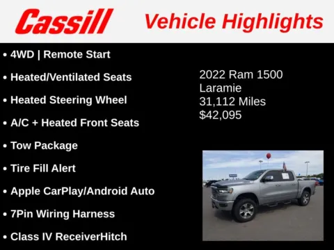 Another view of 2022 Ram 1500 Laramie for sale in Cedar Rapids, IA at Cassill Motors