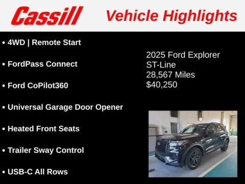 Another view of 2025 Ford Explorer ST-Line for sale in Cedar Rapids, IA at Cassill Motors