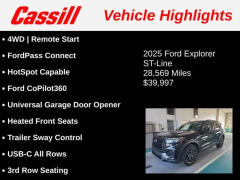 Another view of 2025 Ford Explorer ST-Line for sale in Cedar Rapids, IA at Cassill Motors