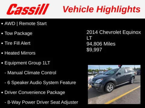 Another view of 2014 Chevrolet Equinox LT for sale in Cedar Rapids, IA at Cassill Motors