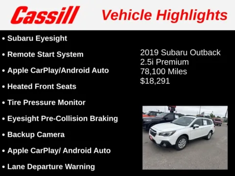 Another view of 2019 Subaru Outback 2.5i Premium for sale in Cedar Rapids, IA at Cassill Motors