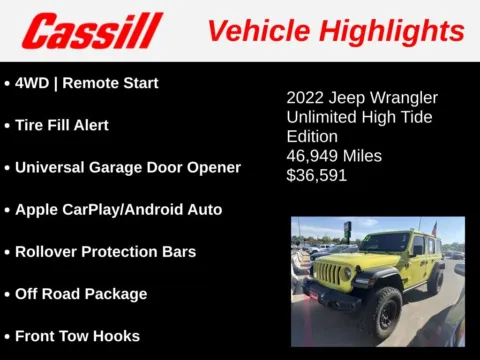 Another view of 2022 Jeep Wrangler Unlimited High Tide for sale in Cedar Rapids, IA at Cassill Motors